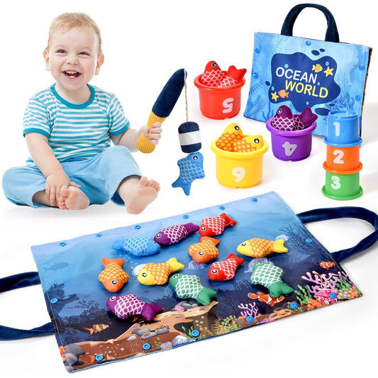 Ocean World Montessori Toys Baby & Toddler Sorting Fishing 20PCS Sensory Toy