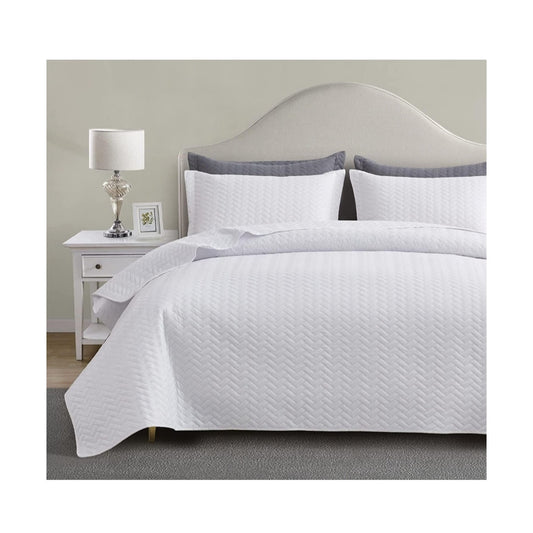 Maple & Stone White Quilt Coverlett Queen Size