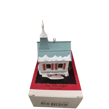 #17 Hallmark Keepsake Ornament Come All Ye Faithful Church Opens 1996 Collectors
