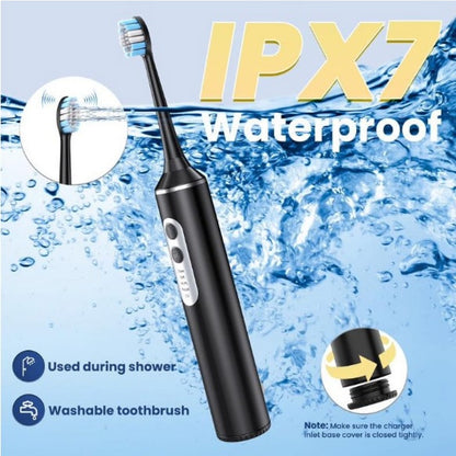 Speed Sonic Electric Toothbrush 3 Soft Bristle Heads IPX7 Waterproof Wireless