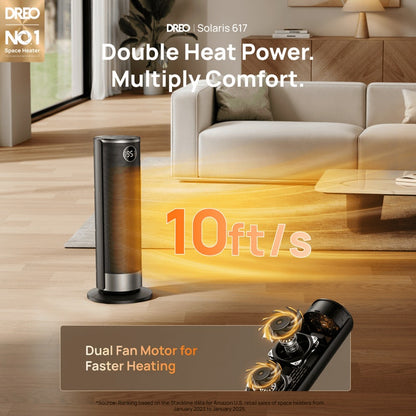 DREO 1500W Space Heater 1500W Electric Heater with Dual-DC Motor