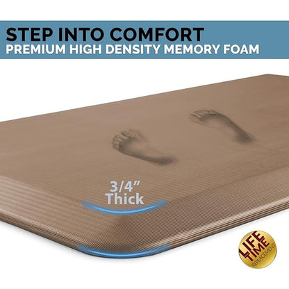 NEW ComfiLife Anti Fatigue Floor Mat - 20x39 in Neutral Beige / Tan