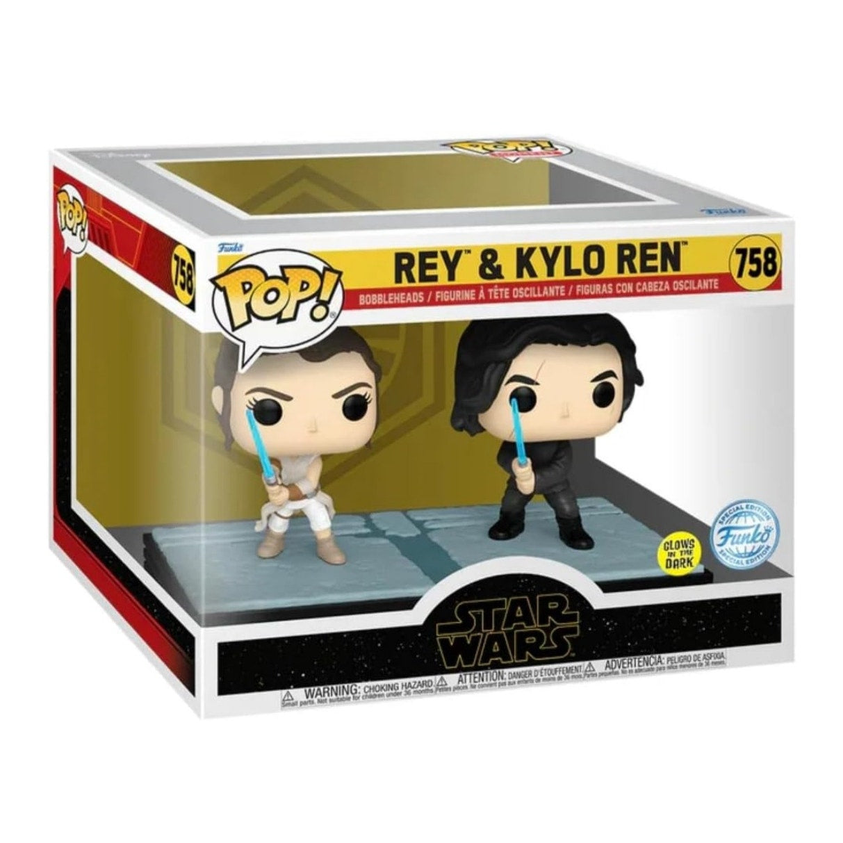 Funko Pop Star Wars 758 Rey & Kylo Ren Glows