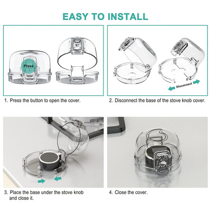 5 Stove Knob Covers for Child Safety 1 Oven Lock Mom's Choice Gold Awards Winner