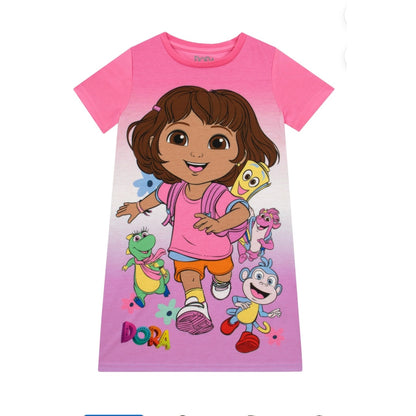 Dora The Explorer Girls Nightgown Night Gown Night Dress Size 6