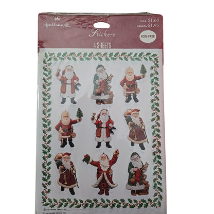 Vintage Hallmark Stickers Christmas Santa Claus sheets