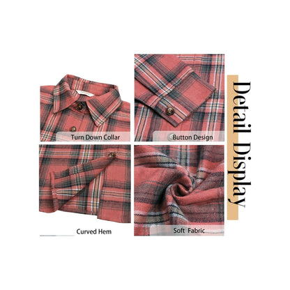 Plaid Flannel Shirt for Women Oversized