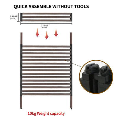 Outdoor Privacy Screen Fence w/ Stand 3'x6' Freestanding Metal Divider
