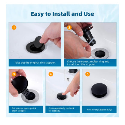 Hibbent 2 Pack Upgraded 3 in 1 Bathroom Sink Drain Strainer