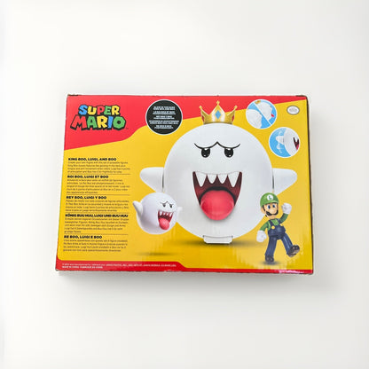 Super Mario KING BOO Figure Toy Diorama Set Jakks 2024 Luigi Glows In Dark NIB