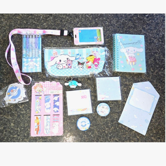 Hello Kitty Cinnamoroll School Supplies Stationary Set Blue & Pink New in Box
