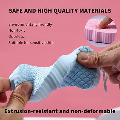 Set of 2 Exfoliating Bath Sponges Super Soft w/ Built in Hanging Rope