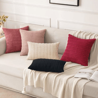 Black Throw Pillow Covers 20x12 inch Set of 2