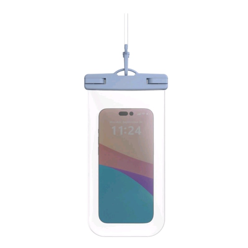 GEMS Waterproof Phone Pouch w/ Lanyard Blue Universal Size Cell Phone Dry Cover