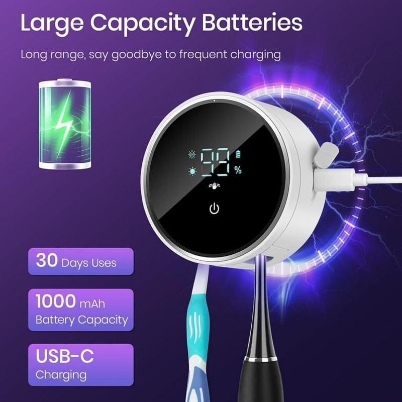 Smart Wall Mounted Toothbrush Holder & Cleaner