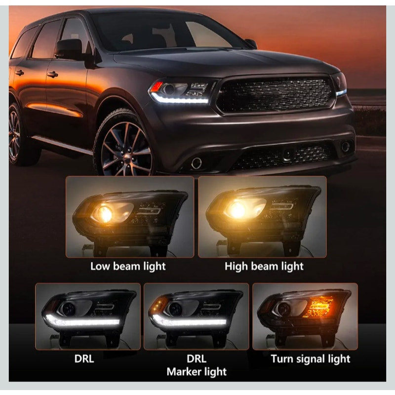 Halogen ONLY For Dodge Durango Headlight Assembly 2016 2017 2018 2019 2020