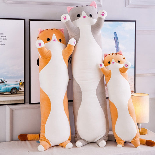 Long Cat Plush Pillow – 26" Soft Cuddly Gift for Kids